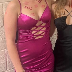 Windsor Fuchsia Backless Dress